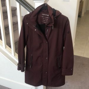Calvin Klein burgundy water resistant coat.